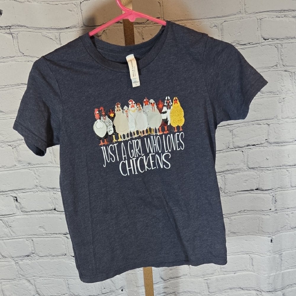 Bella Canvas Charcoal Kids Chicken Graphic Tee